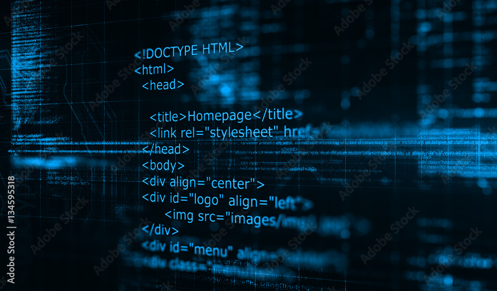 Stock photo showing HTML